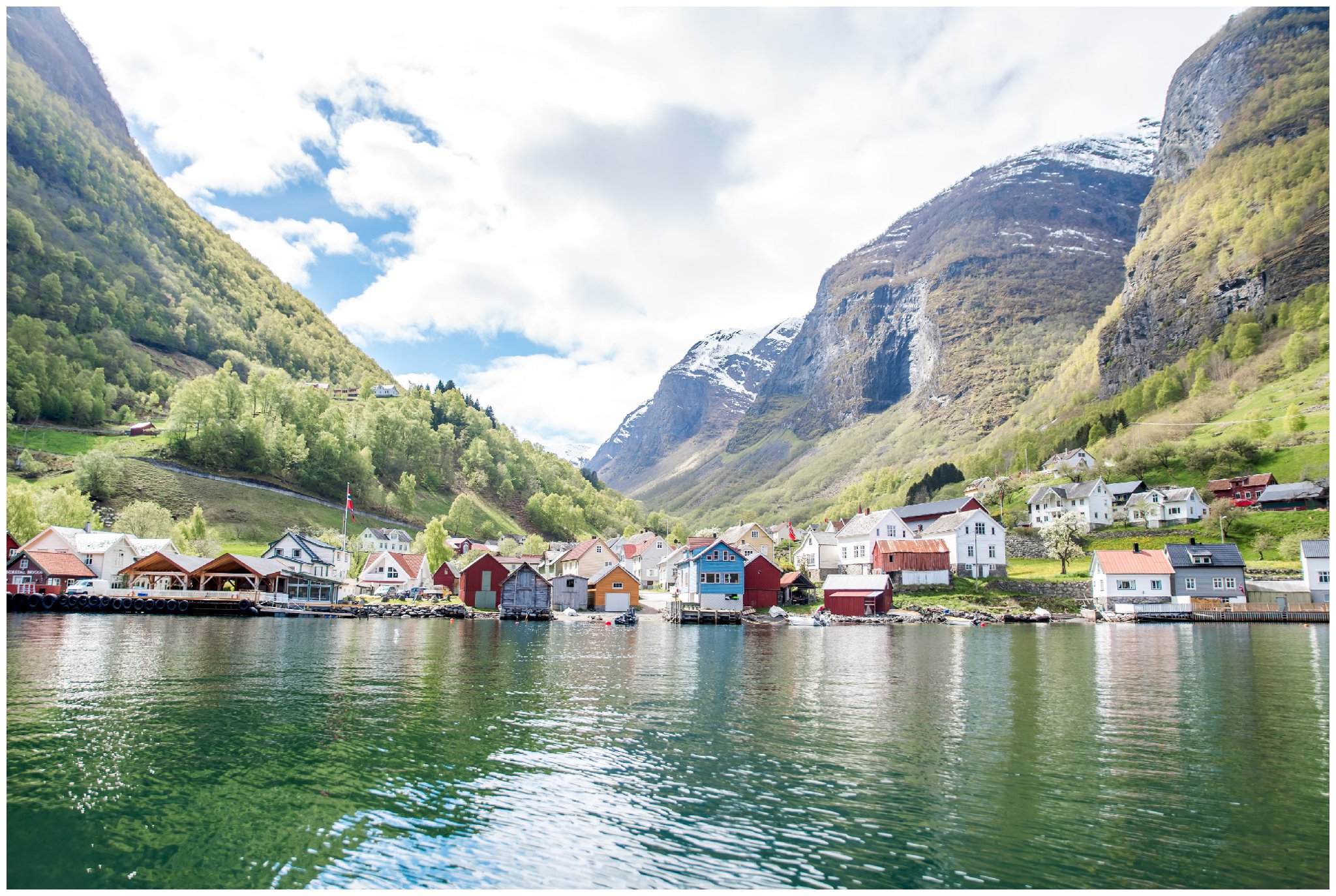 norway fjords flåm, colorful village in flåm norway, fjords in norway